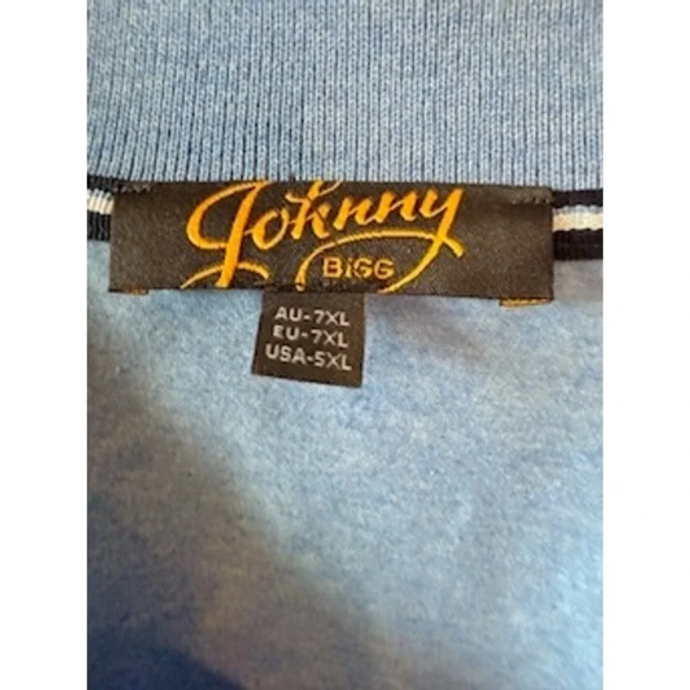 Johnny Bigg Mens Blue V-Neck Short Sleeve Polo Shirt USA 5XL New With Tags